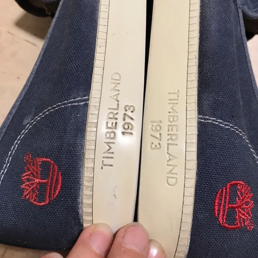 Timberland 1973 Men’s Blue Canvas Slip-On Loafers Size 10.5